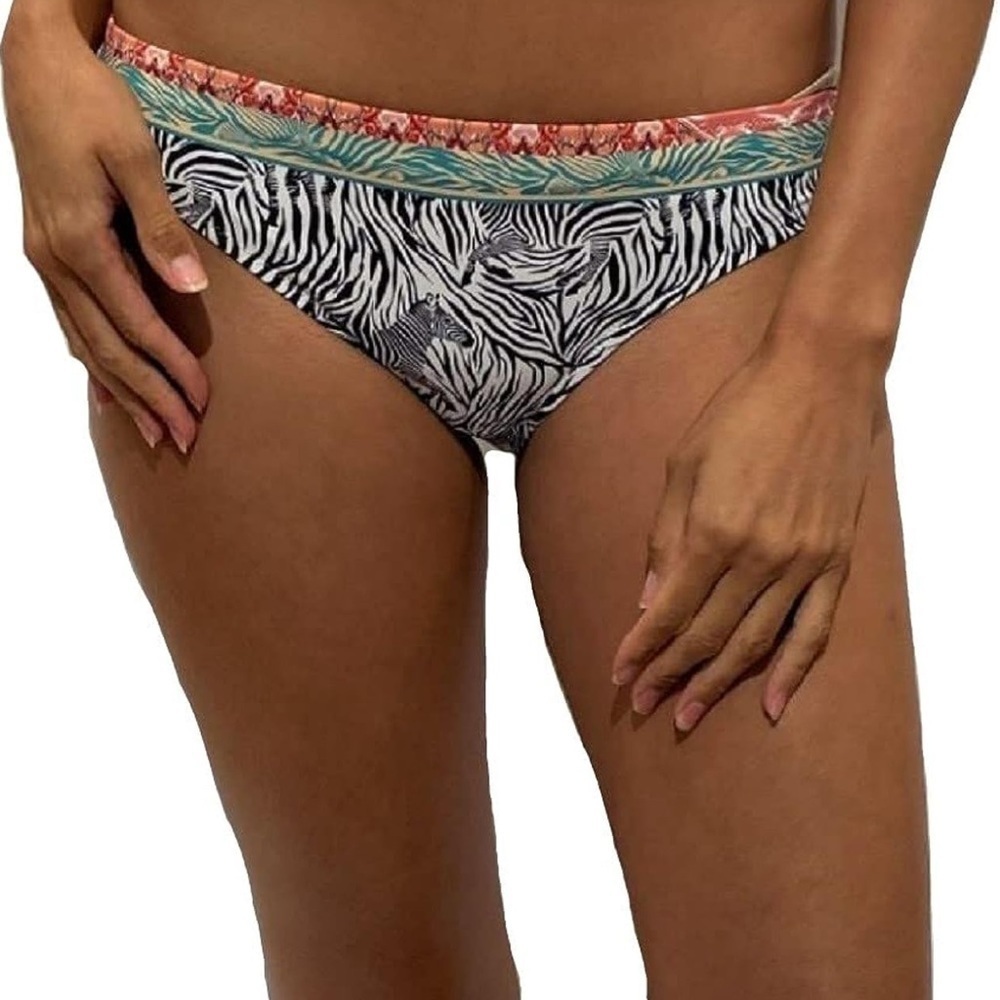 NWOT Johnny Was Zebra Print Bikini Bottom Size L